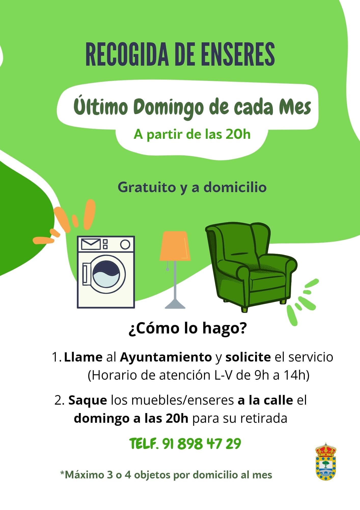 Servicio municipal de recogida a domicilio de enseres y restos de poda